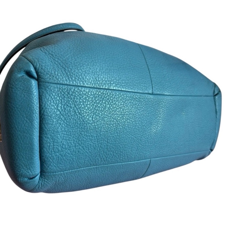 COACH shoulder bag in super soft teal pebble leather w/silver hardware - Picture 10 of 16